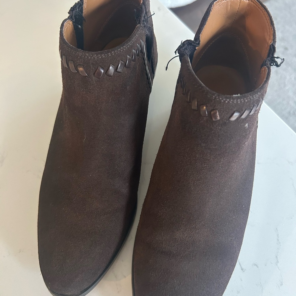 Coach Dark Brown Suede Ankle Booties